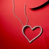 image:imageRossSimons 010 ct tw Diamond Heart Pendant Necklace in Sterling SilverDiamond