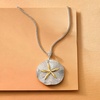 image:imageRossSimons 010 ct tw Diamond Sand Dollar Pendant Necklace in Sterling Silver and 14kt Yellow Gold