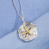 image:imageRossSimons 010 ct tw Diamond Sand Dollar Pendant Necklace in Sterling Silver and 14kt Yellow Gold