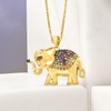 image:imageRossSimons 050 ct tw Multicolored Sapphire Elephant Pendant Necklace in 18kt Gold Over Sterling 18 inches