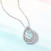 image:imageRossSimons 130 Carat Aquamarine and 30 ct tw White Topaz PearShaped Pendant Necklace in Sterling Silver 18 inches