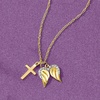 image:imageRossSimons 14kt Yellow Gold Cross and Angel Wings Pendant Necklace With DiamondsDiamond
