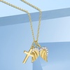 image:imageRossSimons 14kt Yellow Gold Cross and Angel Wings Pendant Necklace With DiamondsDiamond