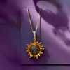 image:imageRossSimons 170 ct tw Citrine and 80 ct tw Smoky Quartz and 10 ct tw White Topaz Sunflower Pendant Necklace in 18kt Gold Over Sterling 18 inches