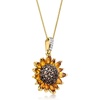 image:imageRossSimons 170 ct tw Citrine and 80 ct tw Smoky Quartz and 10 ct tw White Topaz Sunflower Pendant Necklace in 18kt Gold Over Sterling 18 inches