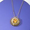 image:imageRossSimons 200 Carat Citrine and 10 ct tw Diamond Sun Pendant Necklace in 18kt Gold Over SterlingCitrine