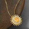 image:imageRossSimons 200 Carat Citrine and 10 ct tw Diamond Sun Pendant Necklace in 18kt Gold Over SterlingCitrine