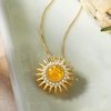 image:imageRossSimons 200 Carat Citrine and 10 ct tw Diamond Sun Pendant Necklace in 18kt Gold Over SterlingCitrine