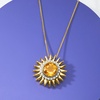 image:imageRossSimons 200 Carat Citrine and 10 ct tw Diamond Sun Pendant Necklace in 18kt Gold Over SterlingCitrine