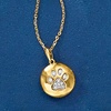image:imageRossSimons Diamond Paw Print Disc Pendant Necklace in 18kt Gold Over SterlingDiamond