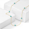 image:imageRossSimons Italian 4mm Turquoise Bead Station Necklace in 14kt Yellow Goldstabilizedturquoise