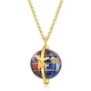 image:imageRossSimons Italian MultiGemstone World Travel Globe Necklace in 18kt Gold Over SterlingNo Gemstone