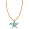 image:imageRossSimons Italian Turquoise Murano Glass Starfish Necklace With 18kt Gold Over SterlingNo Gemstone