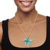 image:imageRossSimons Italian Turquoise Murano Glass Starfish Necklace With 18kt Gold Over SterlingNo Gemstone