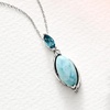image:imageRossSimons Larimar and 50 Carat London Blue Topaz Pendant Necklace in Sterling Silver 18 inches