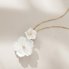 image:imageRossSimons MotherOfPearl and 10 Carat White Topaz Flower Pendant Necklace in 18kt Gold Over Sterling 16 inches