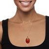 image:imageRossSimons Oval Cognac Amber Pendant Necklace in Sterling SilverAmber