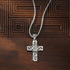 image:imageRossSimons Sterling Silver BaliStyle Floral Cross Pendant Necklace 18 inches