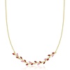 image:imagePure Collection by RossSimons 100 ct tw Garnet and 40 ct tw Pink Topaz Leaf Necklace in 18kt Gold Over Sterling 16 inches