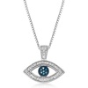 image:imageRossSimons 010 ct tw Blue and White Diamond Evil Eye Pendant Necklace in Sterling SilverDiamond