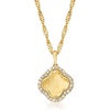 image:imageRossSimons 015 ct tw Diamond Clover Pendant Necklace in 18kt Gold Over Sterling