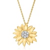 image:imageRossSimons 015 ct tw Diamond Sunflower Pendant Necklace in 18kt Gold Over SterlingDiamond