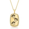 image:imageRossSimons 020 ct tw Diamond Paw Print Pendant Necklace With Black Enamel in 18kt Gold Over SterlingDiamond