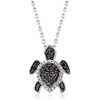 image:imageRossSimons 025 ct tw Black and White Diamond Turtle Pendant Necklace in Sterling SilverDiamond