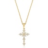 image:imageRossSimons 025 ct tw Diamond Cross Pendant Necklace in 18kt Gold Over SterlingDiamond