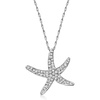 image:imageRossSimons 025 ct tw Diamond Starfish Pendant Necklace in Sterling SilverDiamond