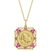 image:imageRossSimons 070 ct tw Rhodolite Garnet Rose Pendant Necklace in 18kt Gold Over Sterling 18 inches