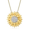 image:imageRossSimons 070 ct tw White Topaz Sunflower Pendant Necklace in 18kt Gold Over SterlingTopaz
