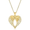 image:imageRossSimons 14kt Yellow Gold Angel Wings Heart Pendant Necklace 18 inches