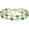 image:imageRossSimons 14kt Yellow GoldPlated Bracelet With Green Quartz and Blue Chalcedony 7 inches