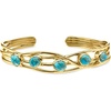 image:imageRossSimons 14kt Yellow GoldPlated Cuff Bracelet With Turquoise 7 inches