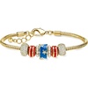 image:imageRossSimons 14kt Yellow GoldPlated and Multicolored Enamel Patriotic Bead Charm Bracelet With Simulated Gemstones and Pearls 7 inches