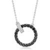 image:imageRossSimons 160 ct tw Black Spinel and 10 ct tw Diamond Circle Clasp Necklace in Sterling Silverspinel