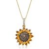 image:imageRossSimons 170 ct tw Citrine and 80 ct tw Smoky Quartz and 10 ct tw White Topaz Sunflower Pendant Necklace in 18kt Gold Over Sterling 18 inches