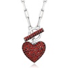 image:imageRossSimons 180 ct tw Garnet Heart Toggle Necklace in Sterling SilverGarnet