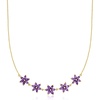 image:imageRossSimons 400 ct tw Amethyst Flower Necklace in 18kt Gold Over Sterling 18 inches