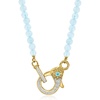 image:imageRossSimons 5000 ct tw Aquamarine Bead and 11 ct tw Diamond Lobster Clasp Necklace With Single Swiss Blue Topaz in 18kt Gold Over SterlingAquamarine