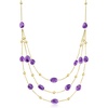 image:imageRossSimons 5500 ct tw Amethyst Bead Station Necklace in 18kt Gold Over Sterling 18 inches