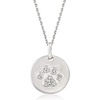 image:imageRossSimons Diamond Paw Print Disc Pendant Necklace in Sterling Silver 16 inches