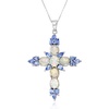 image:imageRossSimons Ethiopian Opal and 190 ct tw Tanzanite Cross Pendant Necklace in Sterling SilverOpal
