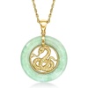image:imageRossSimons Jade Snake Pendant Necklace in 18kt Gold Over Sterling 18 inches
