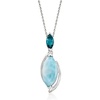 image:imageRossSimons Larimar and 50 Carat London Blue Topaz Pendant Necklace in Sterling Silver 18 inches