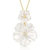 image:imageRossSimons MotherOfPearl and 10 Carat White Topaz Flower Pendant Necklace in 18kt Gold Over Sterling 16 inches