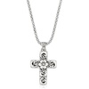 image:imageRossSimons Sterling Silver BaliStyle Floral Cross Pendant Necklace 18 inches