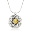 image:imageRossSimons Sterling Silver Sunflower Pendant Necklace With 14kt Yellow Gold 18 inches