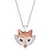 image:imageRossSimons Sterling Silver and 18kt Rose Gold Over Sterling Fox Pendant Necklace With Diamonds and SapphiresSapphire